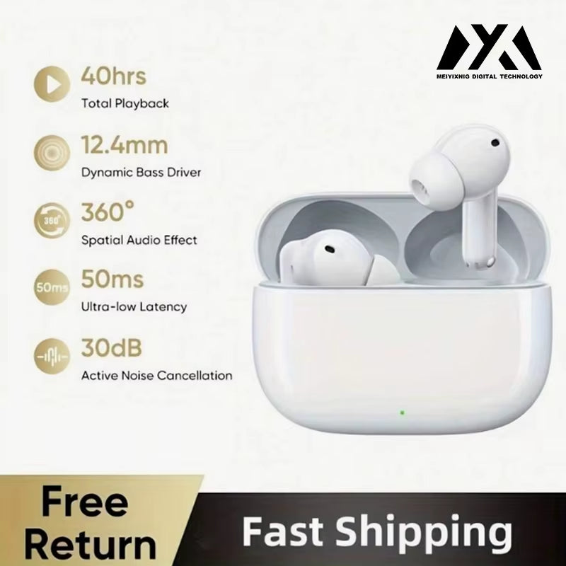 Pro2-Wireless Headphones with Noise Cancellation, In-Ear Type, Equipped with a Charging Case, High-Fidelity Stereo Sound.